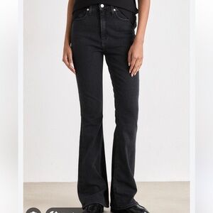 Calvin Klein Black High-Rise Flare Jeans